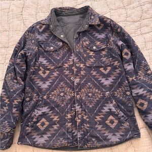 Men's Patterned Jacket - Gray and Tan